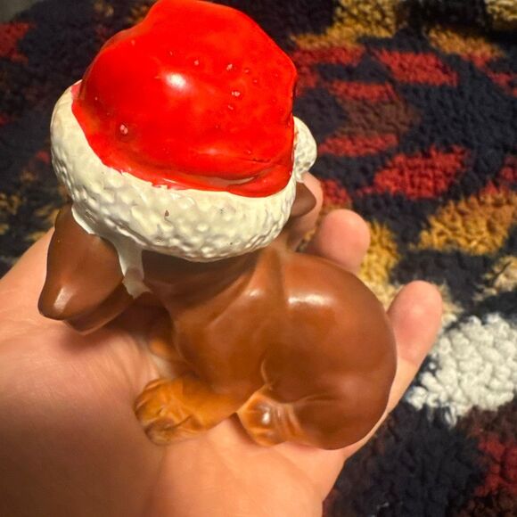 Vintage dog trinket dachshund Japan figure Christmas holiday figurine - EUC - Picture 5 of 7